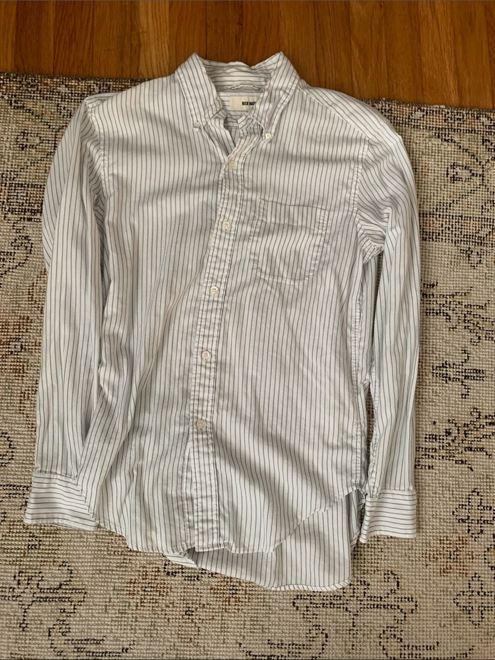 Buck Mason Pencil Stripe Buttondown, Size Small